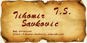 Tihomir Savković vizit kartica